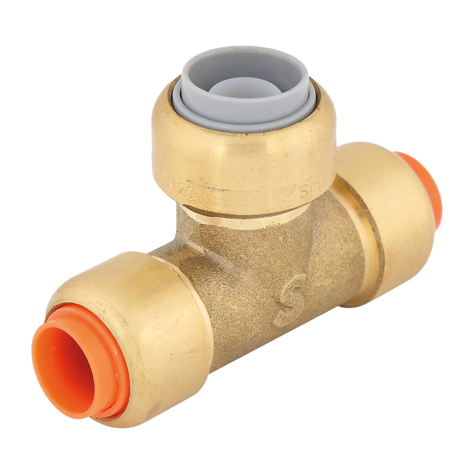 SmarteX-PEX 16 x 15 x 15mm Push-to-Fit Lead Free Brass Conversion Tee
