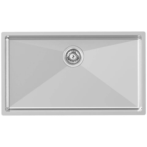 Abey extra large single bowl stainless steel sink with overflow - flush, inset or undermount - W12-720