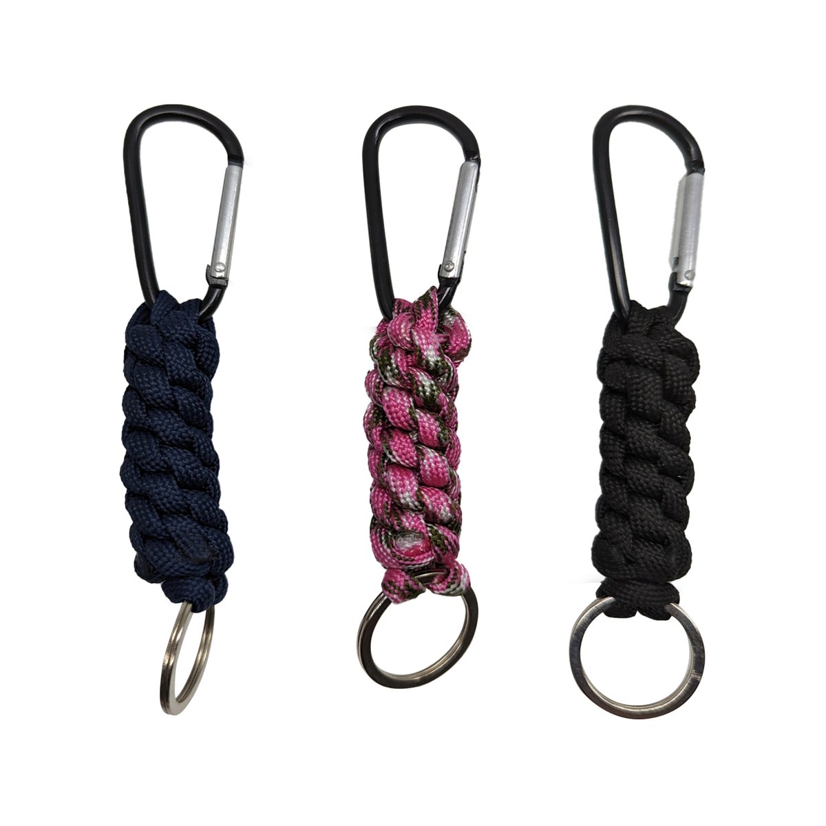 Key Essentials Key Ring Carabiner - 120mm - Steel - With Paracord - SuperSaverAU - view 2