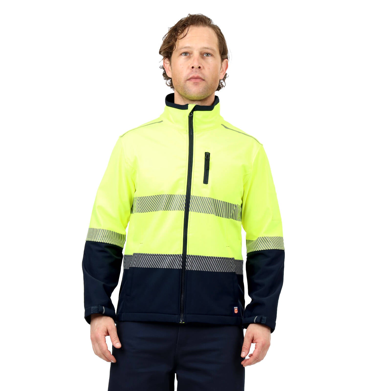 Citeco Yellow Hi Vis Soft Shell Jacket - Men's Reflective Polyester/Elastane, 2X-Large