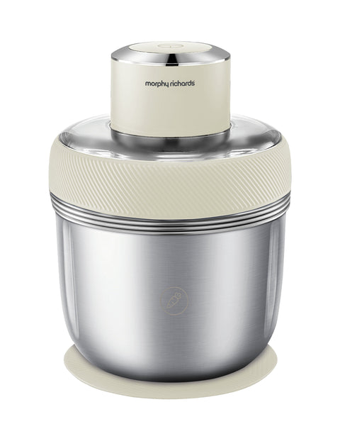 Morphy Richards Stainless Steel Chopper - 350W, Three Stackable Bowls, One-Button Operation - MRCH35WT