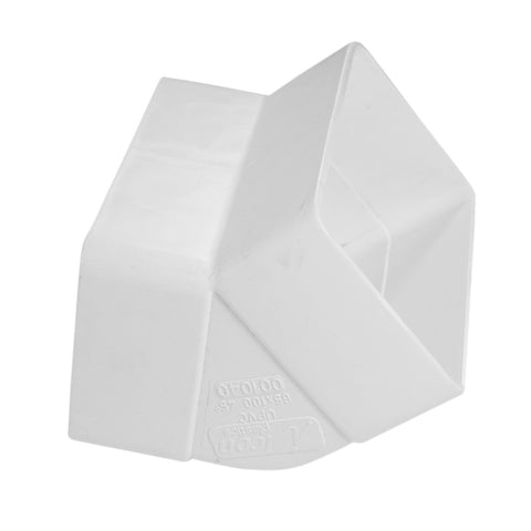 Icon Plastics 100 x 65mm White PVC 45 Degree Socket Bend Downpipe