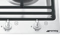 Smeg 30cm Gas Cooktop - Single Dual-Control Wok Burner - Stainless Steel - Low Profile - PGA31G-1