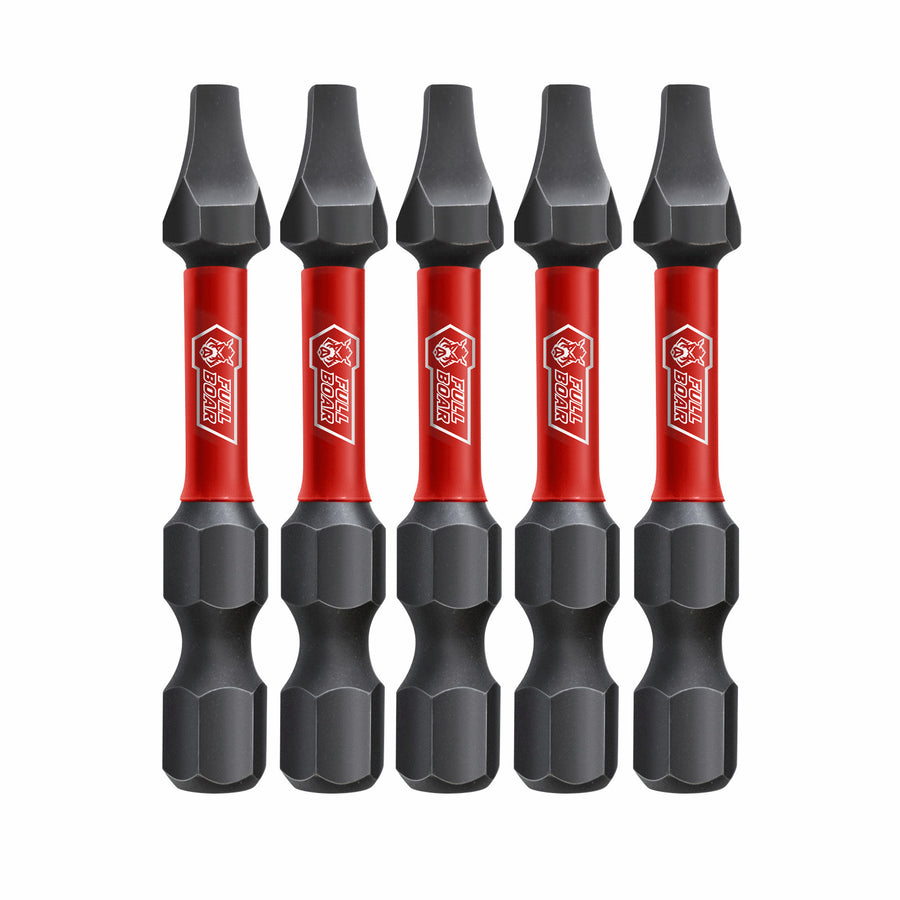 Full Boar SQ2 x 50mm Impact Torsion Bit 5 Pack S2 Steel