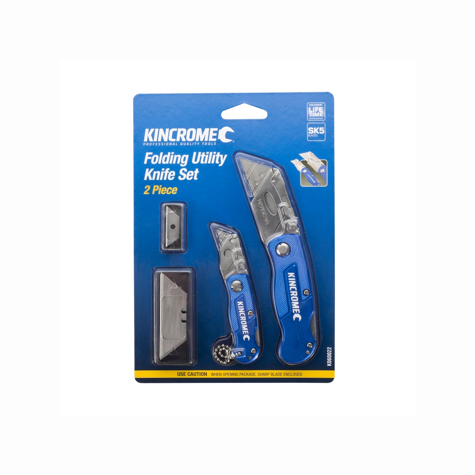 Kincrome 2 Piece Folding Utility Knife Set - Stainless Steel, Lockable Blade