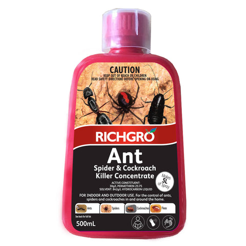 Richgro 500ml Ant Spider and Cockroach Killer Concentrate Indoor Outdoor