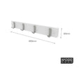 Mode Hook Rack - 4 Brushed Nickel Hooks - White Board - Durable Design - SuperSaverAU - view 3