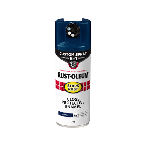 Rust-Oleum Stops Rust Custom 5 In 1 Spray Paint 340g - Navy Blue Gloss Splatter-Resistant