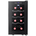 Little Cave 8 Bottle Single Zone Thermoelectric Wine Cooler - Black Cabinet, Touch Control, UV Glass - LCT8SB