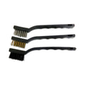 Josco 3 Piece Hand Wire Brush Kit - Steel Brass Nylon Brushes - 20mm x 15mm - Black - SuperSaverAU - view 1