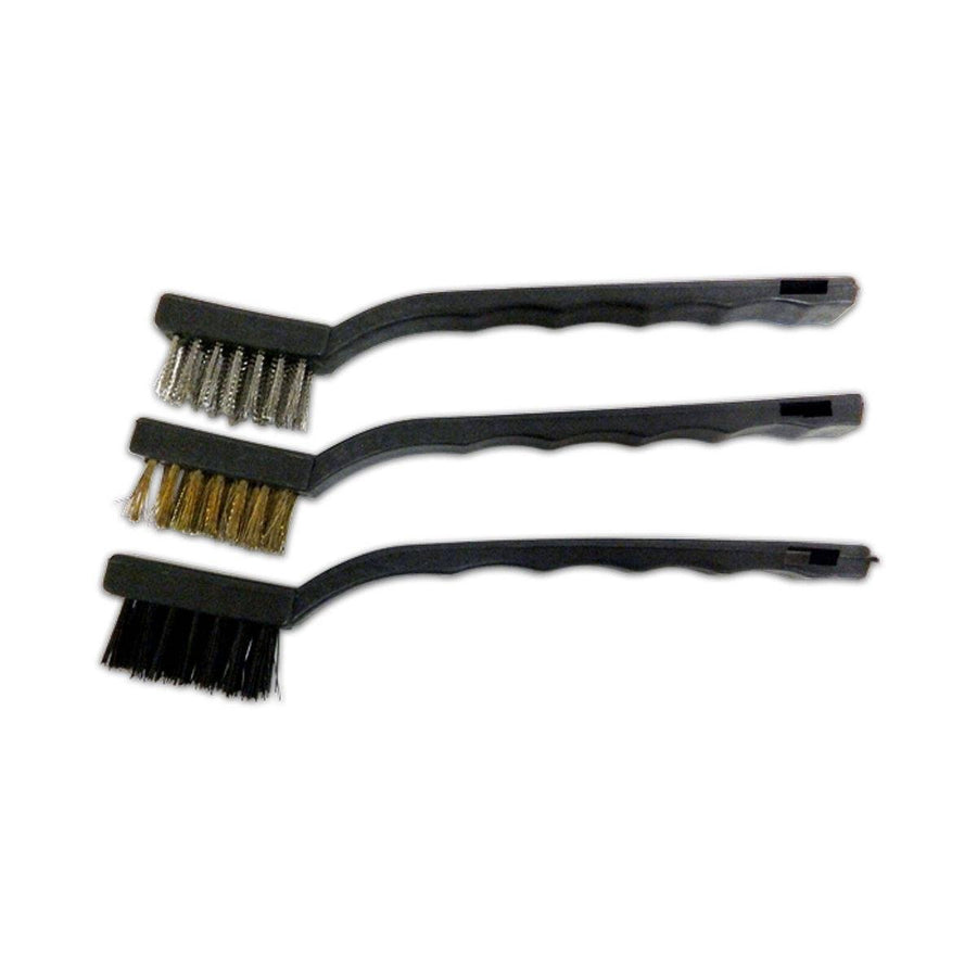 Josco 3 Piece Hand Wire Brush Kit - Steel Brass Nylon Brushes - 20mm x 15mm - Black - SuperSaverAU - view 1