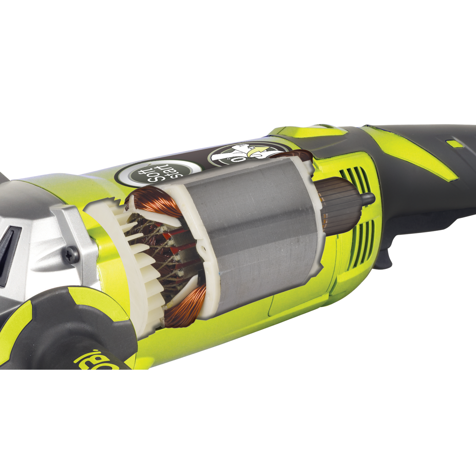 Ryobi 2000W 230mm Corded Angle Grinder, Spindle Lock & Side Handle, EAG2023RG
