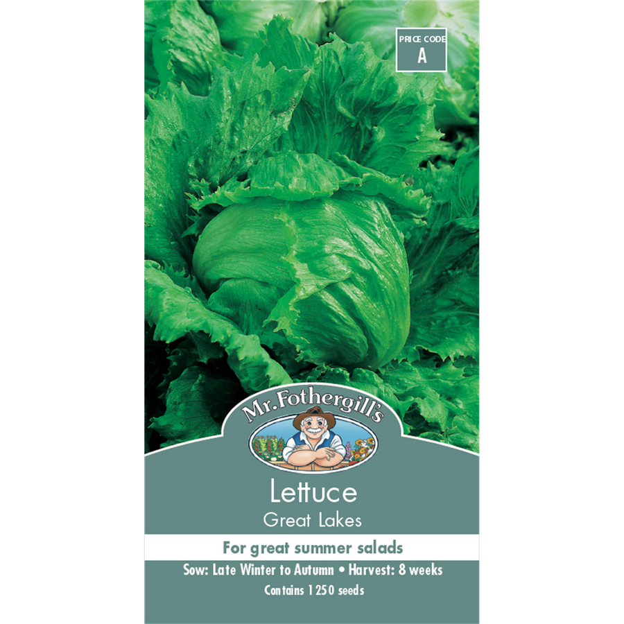 Mr Fothergill Great Lakes Lettuce Seeds - Large Crisp Heads - Green - Ideal for Summer Salads - SuperSaverAU - view 1