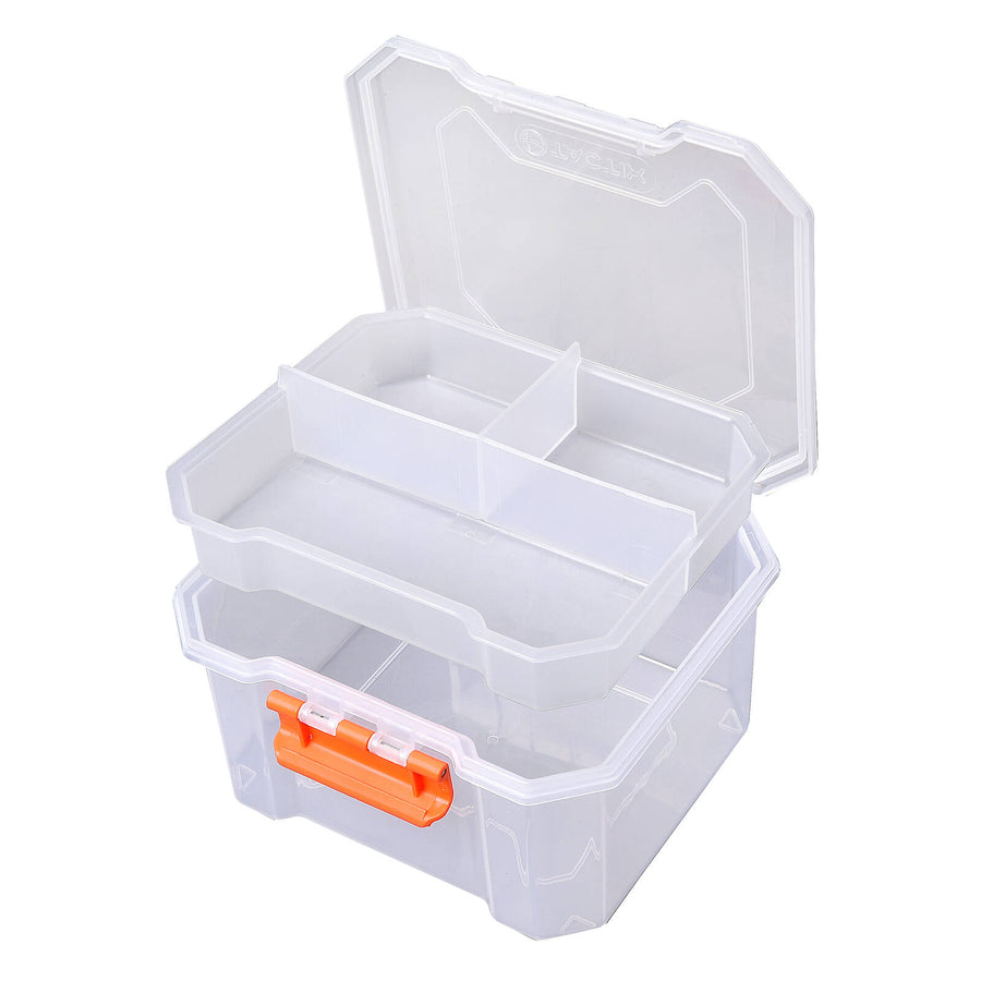 Tactix 180 x 166 x 102mm 4 Compartment Deep Storage Box, Removable Tray