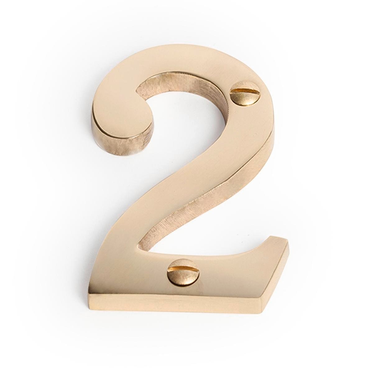 Sandleford Brass House Number 2 - 75mm - Solid Brass - Weather Resistant - SuperSaverAU - view 1