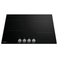 Haier electric ceramic cooktop - 4 radiant zones, dial controls, spill detection, black glass - HCE604DB3
