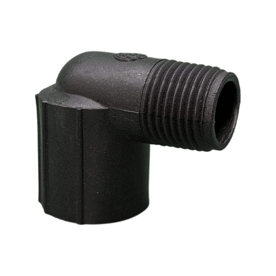 Gd Watermark 15mm Poly Irrigation Male to Female 90 Elbow - Durable - Flexible - UV Stabilised - SuperSaverAU - view 1