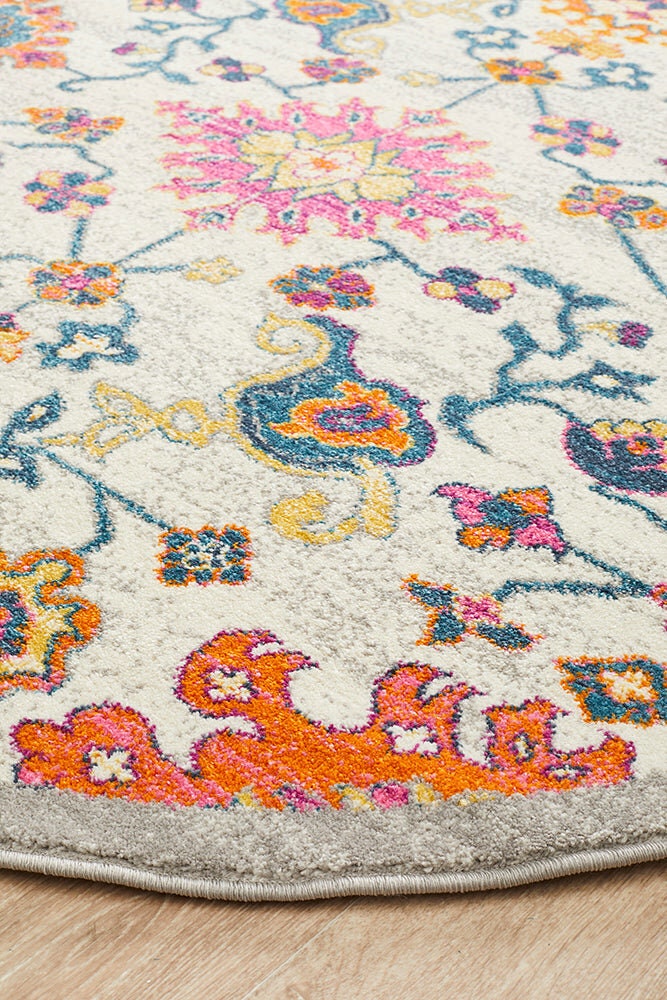 Rug Culture Babylon Large Round Rug 240x240cm - Multi-coloured Polypropylene - BLN-208-MULT-240X240
