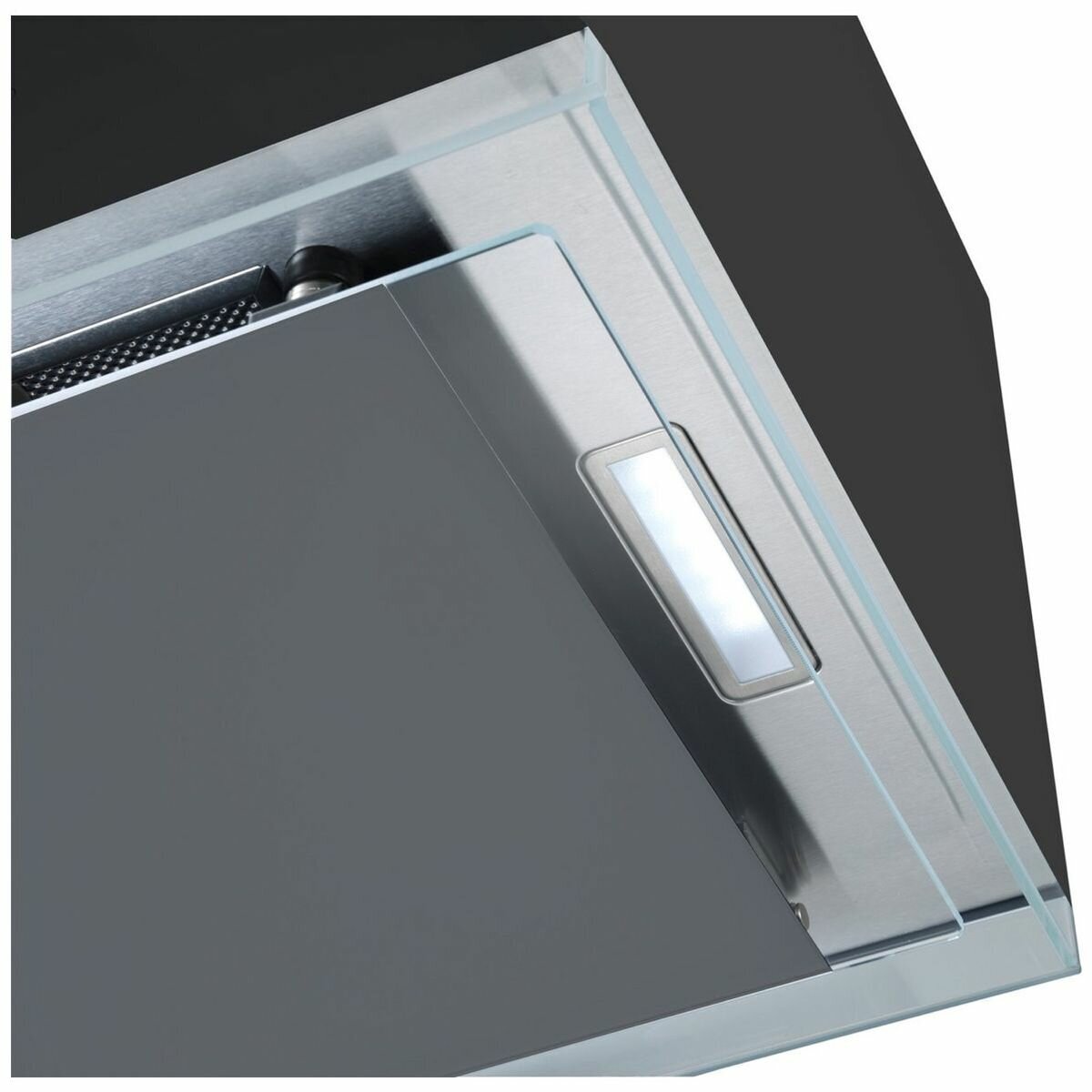 Linarie 50cm Island Rangehood - 700m³/h, 3 Fan Speeds - Black Glass Finish, Touch Controls - RAHID50BG