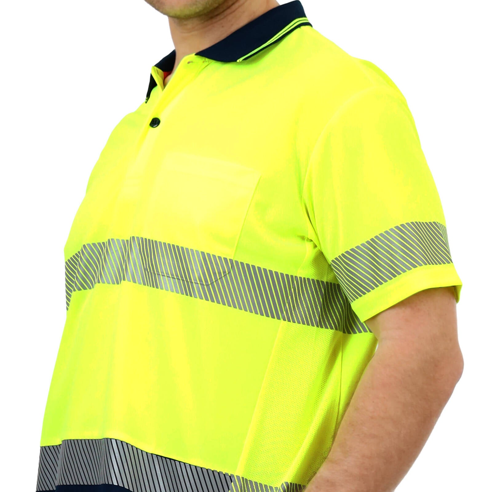 Citeco Yellow Hi Vis Short Sleeve Polo - Reflective Polyester, Men's 2XL