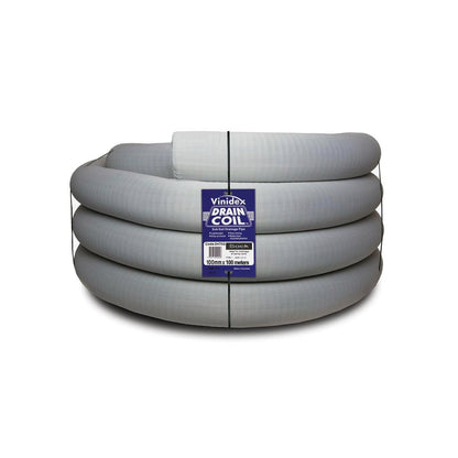 Vinidex Socked Slotted Draincoil 100mm x 100m - White