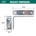 Carinya 210 x 130mm Galvanised Steel Heavy-Duty Multi-Orientation Angle Bracket, 75kg