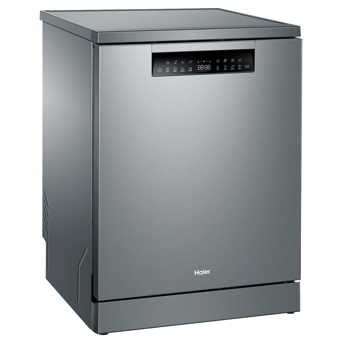Haier 60cm Freestanding Dishwasher with Steam - 15 Place Settings - Satina - Auto Door Opening - HDW15F3S1