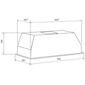 Glem Gas 85cm Offboard Undermount Rangehood - Black Stainless Steel - 1200m³/h - 12W LED - GQA85UCN