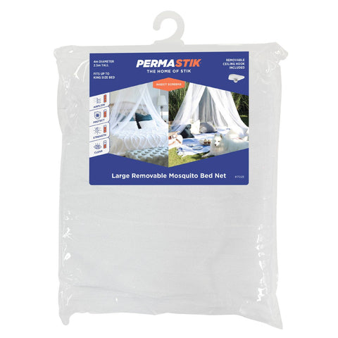 Permastik Large Mosquito Bed Net Kit - Fits King Beds - 2.5m Height - White - SuperSaverAU - view 1