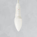 DETA White Rocker Switch Lamp Holder B22 Bayonet Polyester 250V 6318B