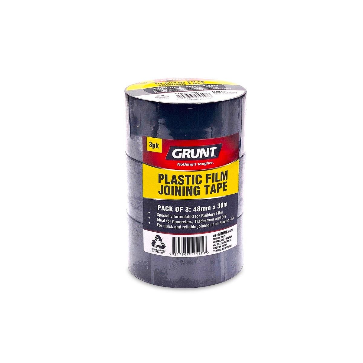 Grunt Builders Film Tape - 48mm x 30m - Quick Joining - 3 Pack - SuperSaverAU - view 1