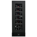 Artusi 18 bottle single zone wine cellar - black smoky glass, UV protected, reversible hinge - AWC18BV