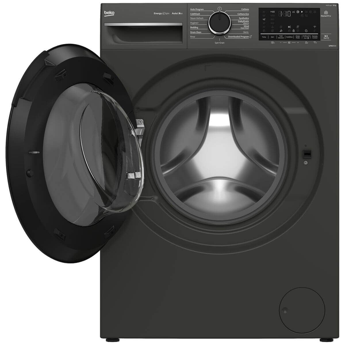 Beko 10kg Front Load Washing Machine - Graphite, AutoDose, SteamCure, ColdWash, HomeWhiz - BFLB103ADG