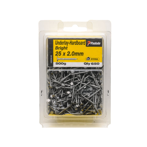 Paslode Annular Underlay Nails 25 x 2.0mm Bright Steel 500g 650 Pack