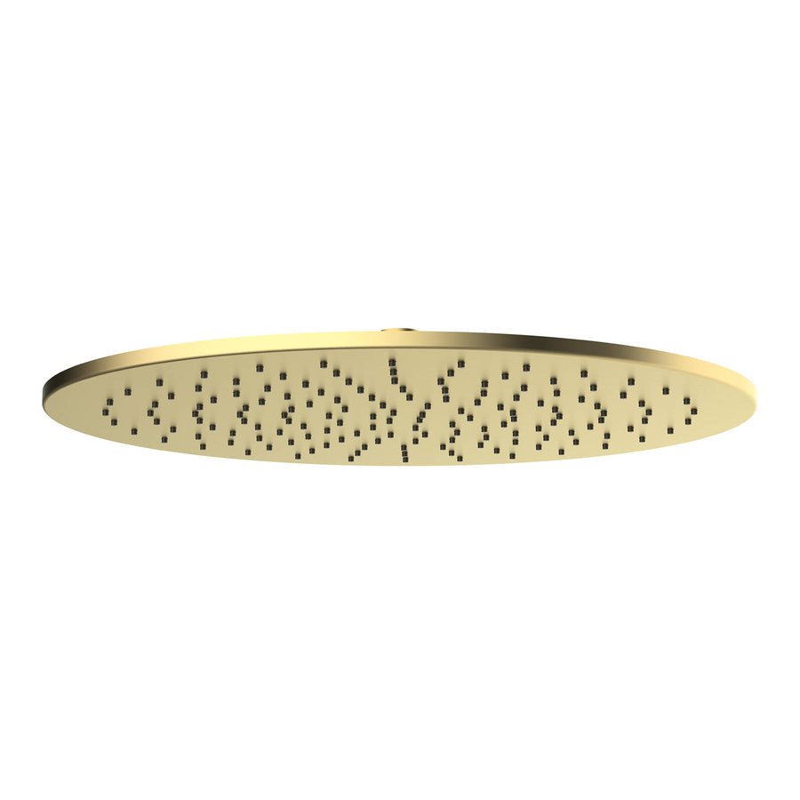 Mondella Resonance 400mm Brushed Brass Rain Shower Head 9L/min WELS 3 Star