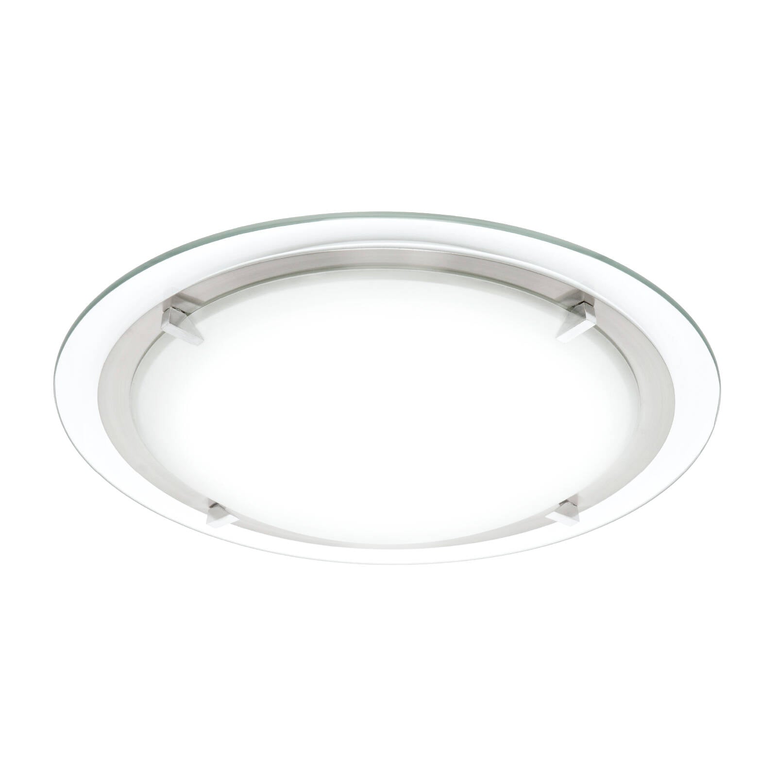 Brilliant Lighting Frances 32cm Satin Nickel Glass Round Ceiling Light 2xE27 240V 17564/13