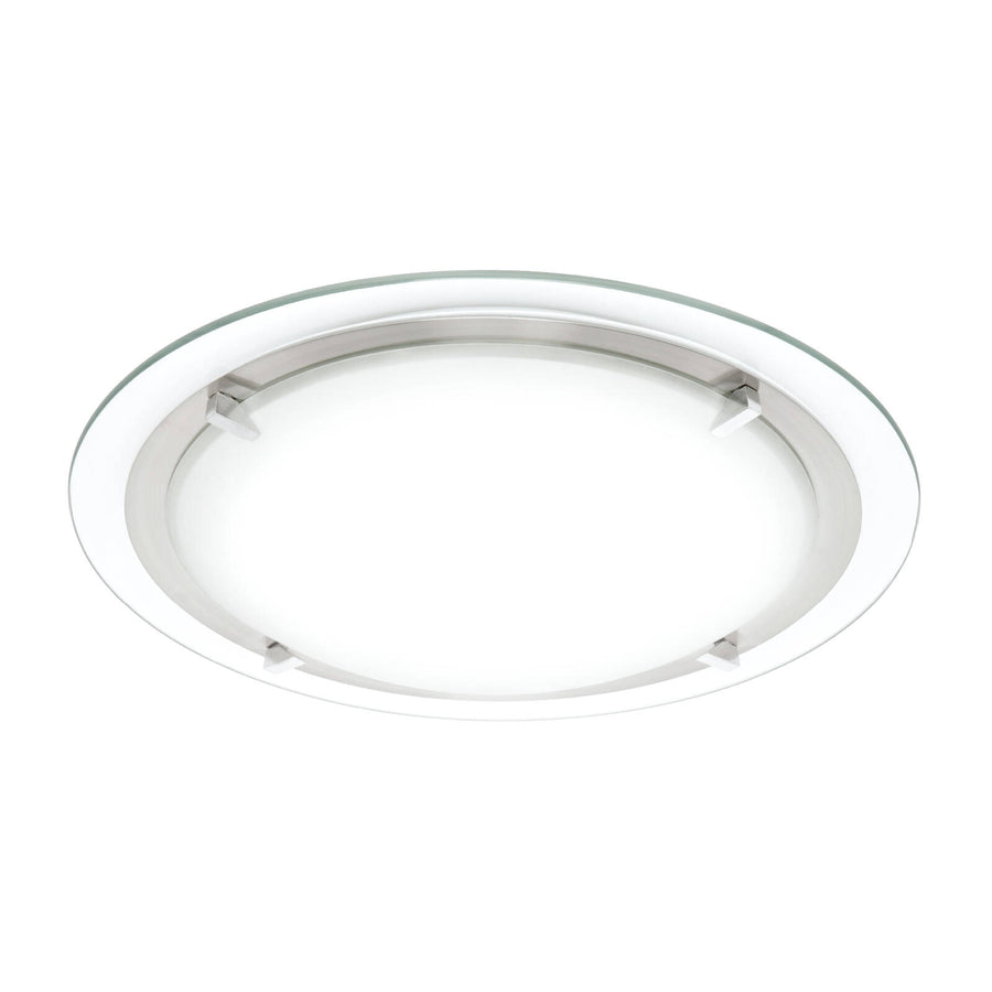Brilliant Lighting Frances 32cm Satin Nickel Glass Round Ceiling Light 2xE27 240V 17564/13