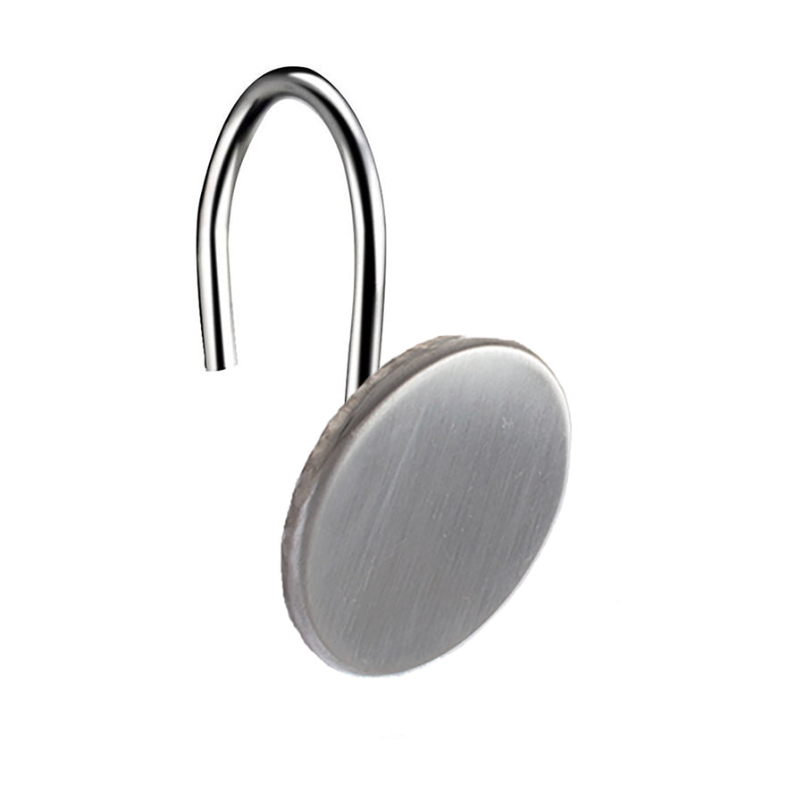 Barelli Stirling Disc Shower Curtain Hooks - 12 Pack Silver Round