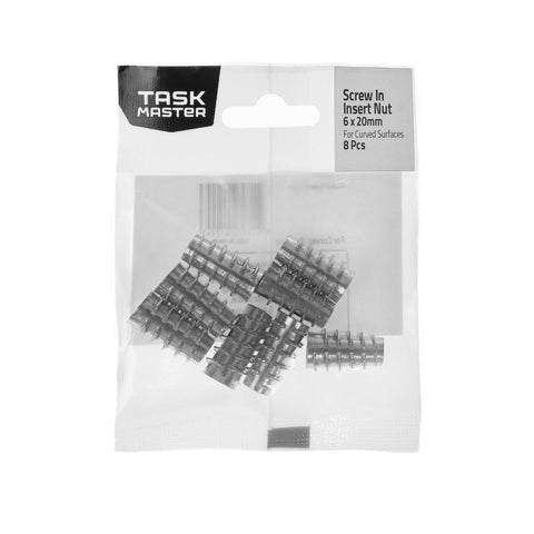 Taskmaster Screw-In Insert Nut - M6 x 20mm - Metal - Curved Surfaces - SuperSaverAU - view 1