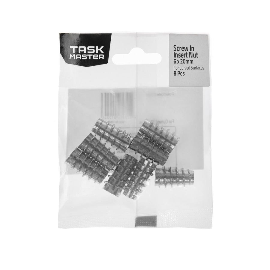Taskmaster Screw-In Insert Nut - M6 x 20mm - Metal - Curved Surfaces - SuperSaverAU - view 1
