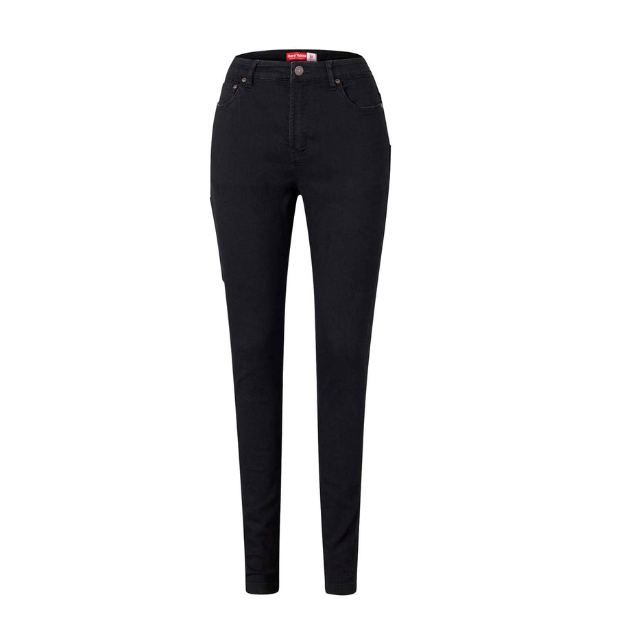 Hard Yakka Womens Black High Waisted Slim Fit Stretch Jegging Size 18