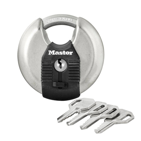 Master Lock 70mm Excell Disc Padlock - Stainless Steel - High Security - SuperSaverAU - view 1
