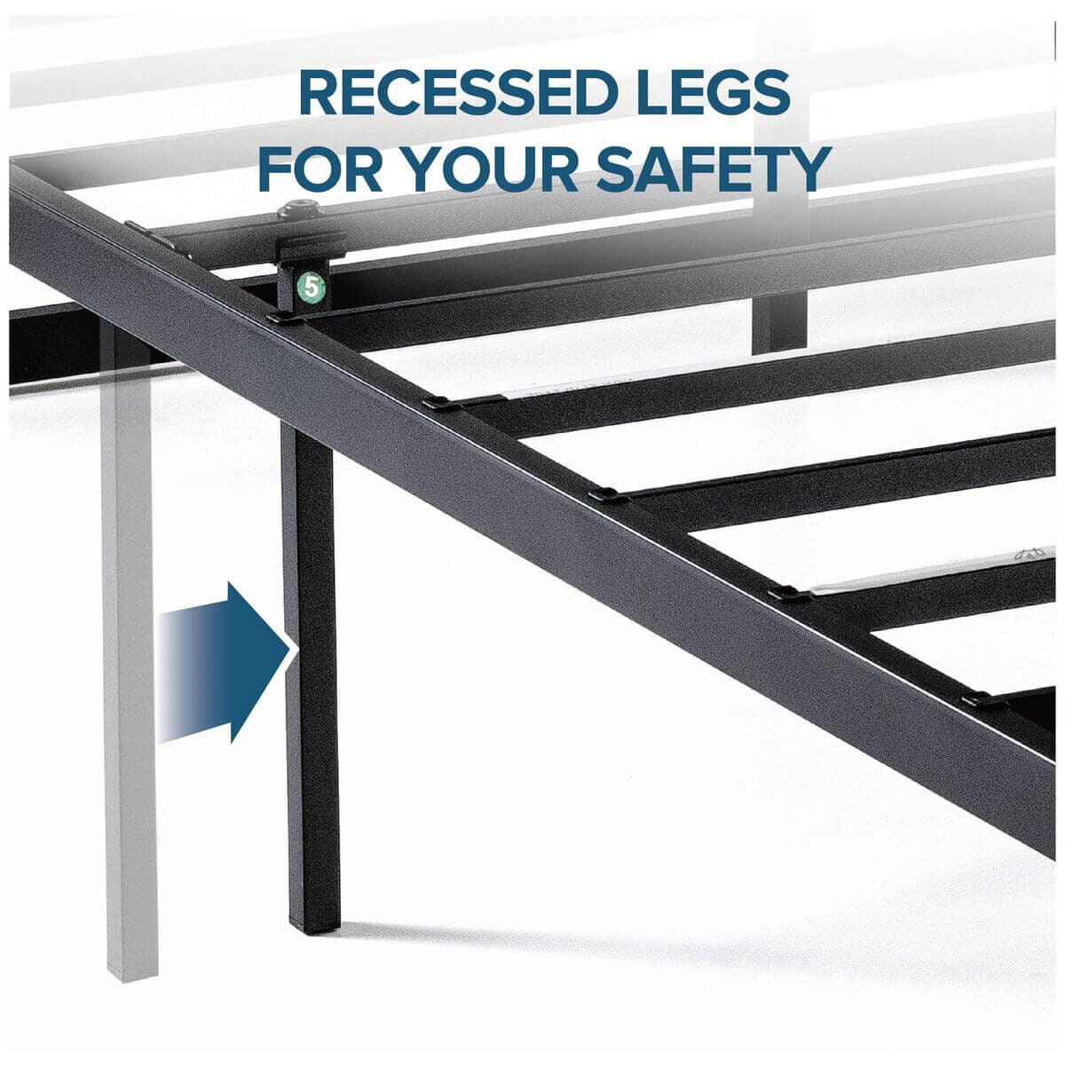 Zinus King Quick Lock metal bed frame - black steel, 35.5cm frame height - AU-QLSP-14K