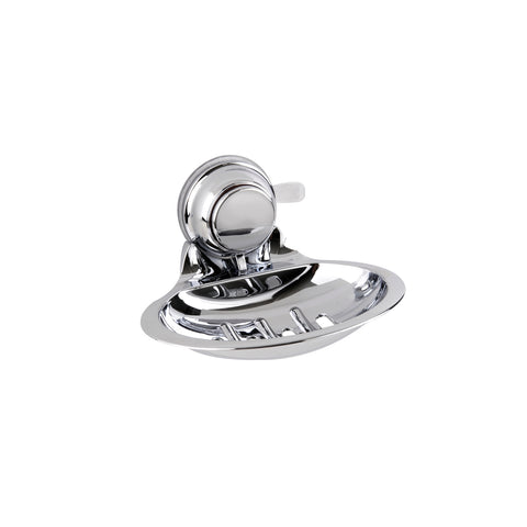 Naleon Super Suction Chrome Soap Dish 140mm ABS Wall Mount