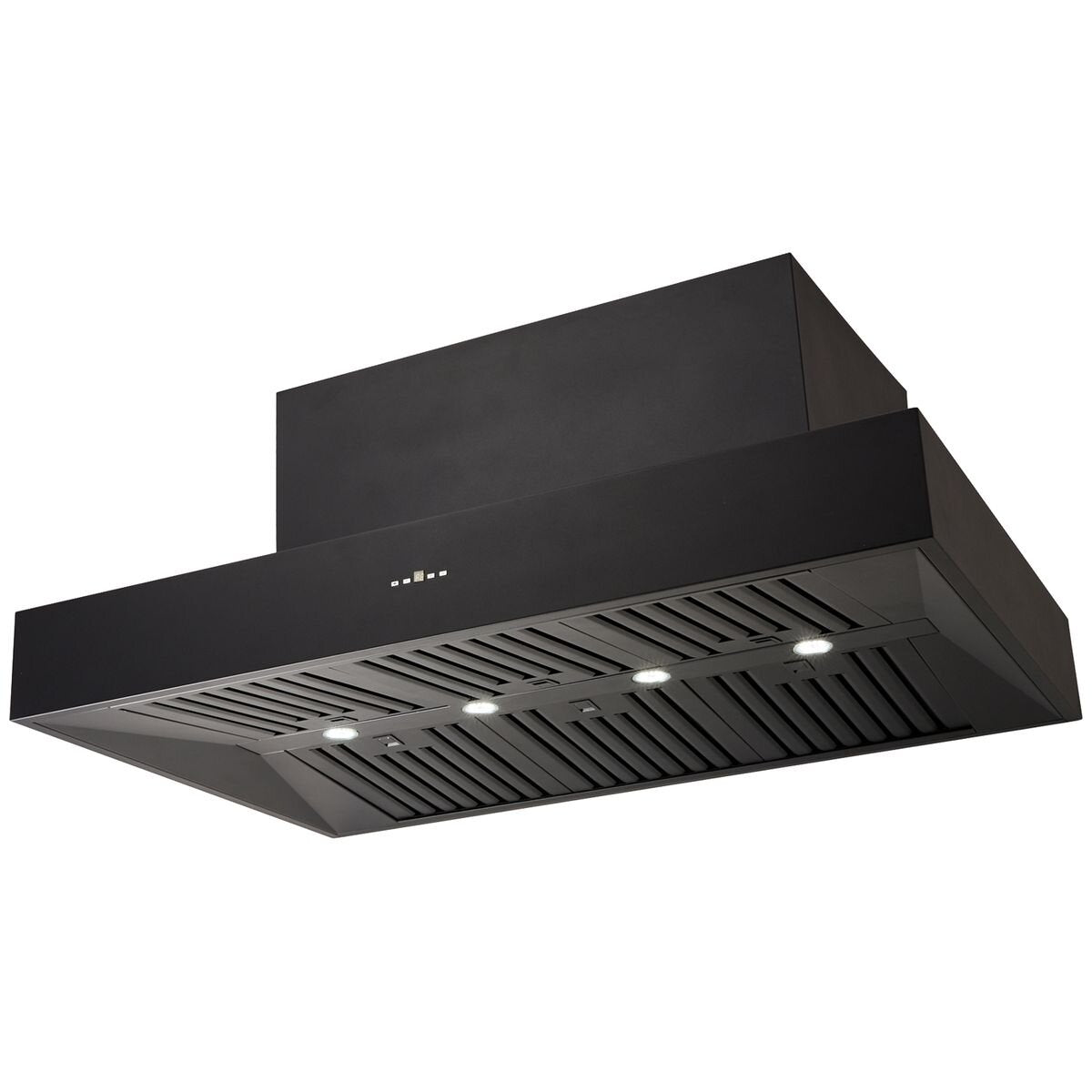 Schweigen 120cm BBQ Canopy Rangehood - Matte Black, 2500m³/h, Twin Internal Motors, Remote - CL7372BPAK