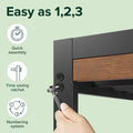 Zinus Kai King Single Bed Frame - Black Metal Frame With Bamboo Headboard - AU-FBOBH2ZC-35B