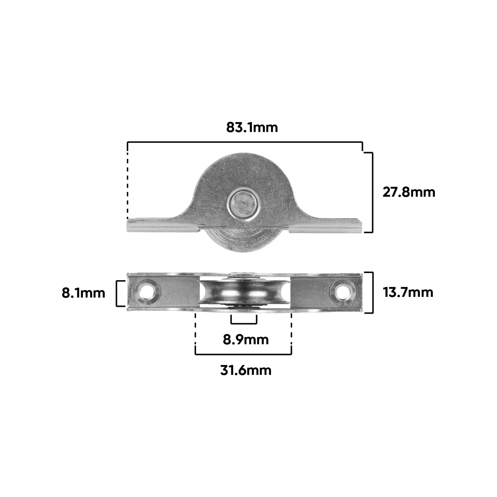Rolltrak Steel Carriage & Roller - Patio Door