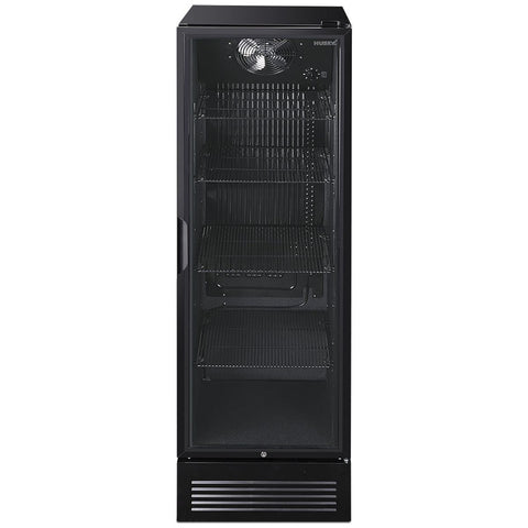 Husky 435L Home Bar Drinks Chiller - Black, Single Glass Door, Low-E Glass, LED Lighting - C4HHMBBKAU