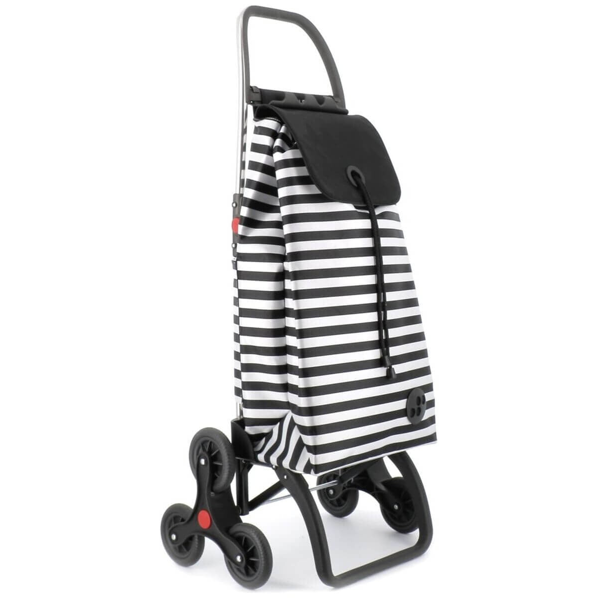 Rolser I-Max Marina 6-Wheel Folding Trolley - Stair-Climbing Design, Black and White - R-IMX331-2028