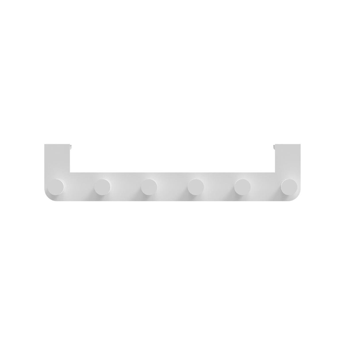 Mode Over Door Hanger - 6 Hooks - White - Metal - Space Saving Design